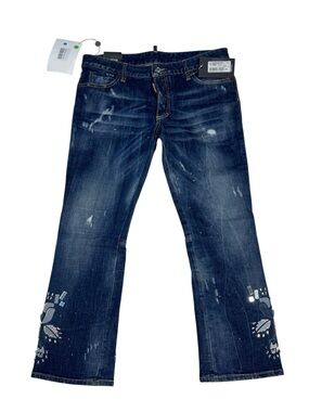 Dsquared2 Distressed Denim
Jeans with Mirror Embellishment